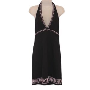 Lillie Rubin Black Beaded Cocktail Party Mini Dress Women Size 6